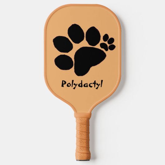 Pickleball Paddle - Polydactyl Pawprint auf Tan (Vorderseite)