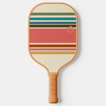 Pickleball Paddle Retro Hibisken Streifen