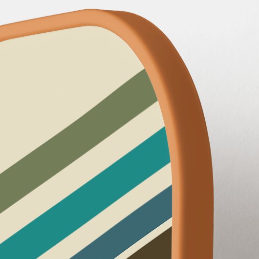 Pickleball Paddle Retro Hibisken Streifen (Linke Seite)