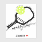 Pickleball Paddle Script Monogram Sticker (Blatt)