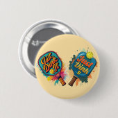 Pickleball Paddle - Sport & Spaß Design Button (Vorne & Hinten)