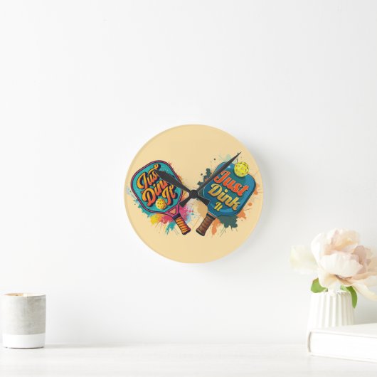 Pickleball Paddle - Sport & Spaß Design Runde Wanduhr (Zuhause)