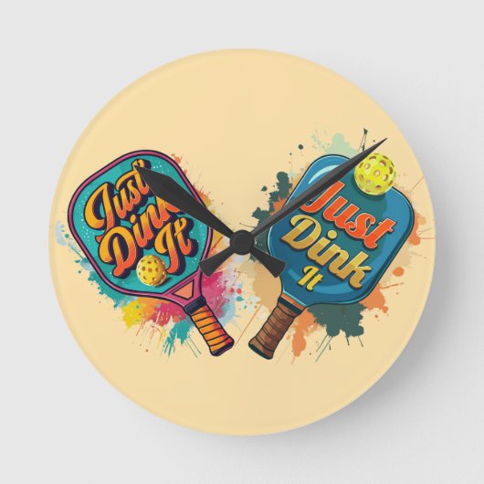Pickleball Paddle - Sport & Spaß Design Runde Wanduhr (Vorderseite)