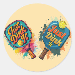 Pickleball Paddle - Sport & Spaß Design Runder Aufkleber