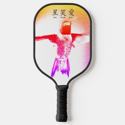 Pickleball Paddle TIGER LACE UND EINE HUMMINGBIRD (Rückseite)