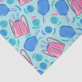Pickleball Paddle und Balls Blue Small Seidenpapier (Detail)