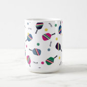 Pickleball Paddle und Fun Ball Blue Green Pink Kaffeetasse (Mittel)
