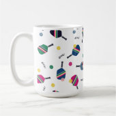 Pickleball Paddle und Fun Ball Blue Green Pink Kaffeetasse (Links)