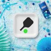 Pickleball-Paddle und grüne Bälle Pappteller (Party)