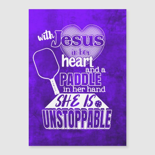 Pickleball Paddle und Jesus Card Magnetkarte (Vorderseite)