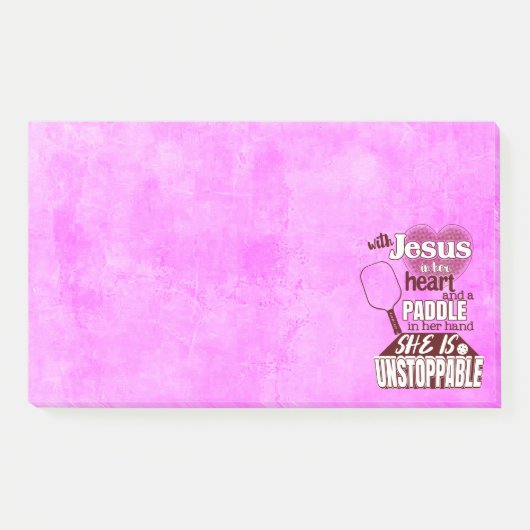 Pickleball Paddle und Jesus Post-it Klebezettel (Vorderseite)