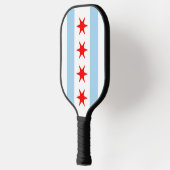 Pickleball Paddle unter der Flagge von Chicago, US (Links)
