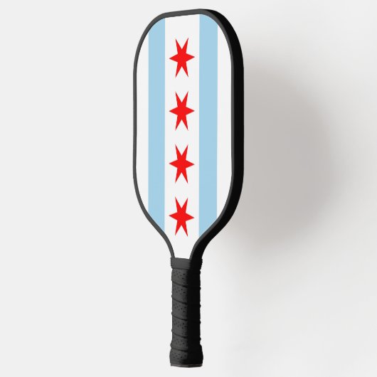 Pickleball Paddle unter der Flagge von Chicago, US (Links)