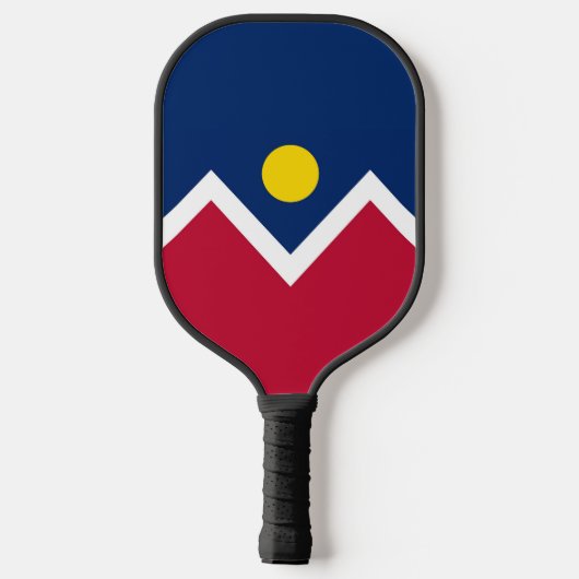 Pickleball Paddle unter der Flagge von Denver, USA (Rückseite)