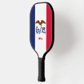 Pickleball Paddle unter der Flagge von Iowa, USA (Links)