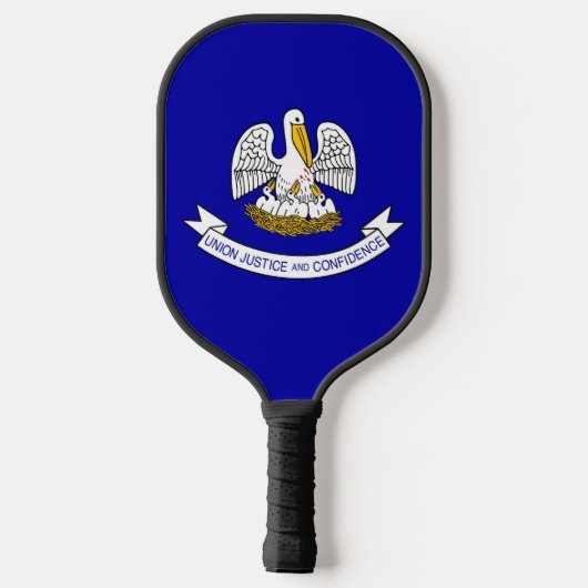 Pickleball Paddle unter der Flagge von Louisiana, (Rückseite)