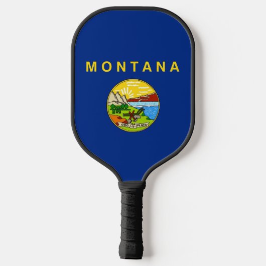 Pickleball Paddle unter der Flagge von Montana, US (Rückseite)