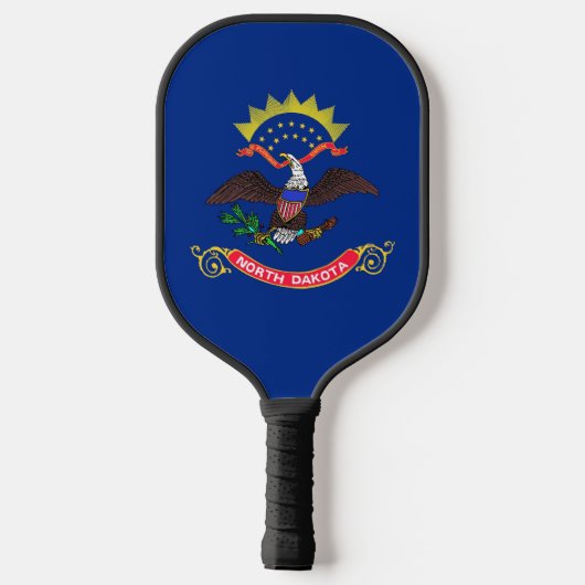 Pickleball Paddle unter der Flagge von North Dakot (Rückseite)