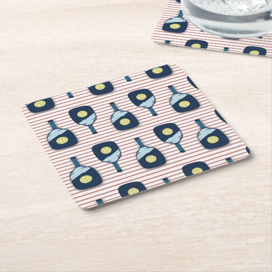 Pickleball Paddle-Untersetzer Rechteckiger Pappuntersetzer (angewinkelt)