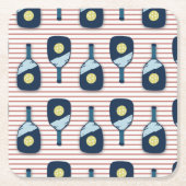 Pickleball Paddle-Untersetzer Rechteckiger Pappuntersetzer (Vorderseite)