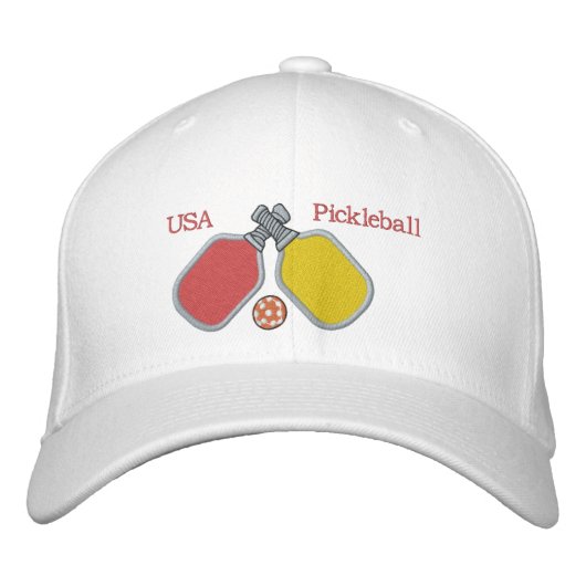 Pickleball Paddle USA pickleball Stickhut Bestickte Baseballkappe (Vorderseite)