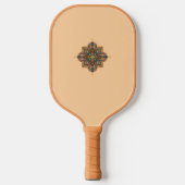 Pickleball Paddle with geometric peachy mandala (Vorderseite)