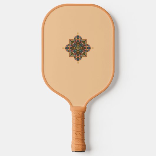 Pickleball Paddle with geometric peachy mandala (Vorderseite)