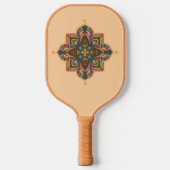 Pickleball Paddle with geometric peachy mandala (Vorderseite)
