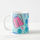 Pickleball Paddles and Balls Blue Preppy Kaffeetasse (Links)