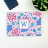 Pickleball Paddles and Balls Rosa Preppy Dankeskarte