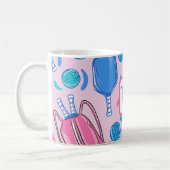 Pickleball Paddles and Balls Rosa Preppy Kaffeetasse (Links)