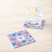 Pickleball Paddles and Balls Rosa Preppy Rechteckiger Pappuntersetzer (Vor Ort)