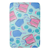 Pickleball Paddles Blue Badematte (Vorderseite Vertikal)