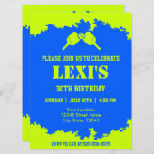 Pickleball Paddles Geburtstagsparty Einladung (Vorne/Hinten)