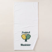 Pickleball Paddles Green Script Personalisiertes G Badehandtuch (Badehandtuch)