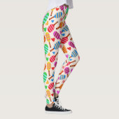 Pickleball Paddles Muster mit Herz Leggings (Rechts)