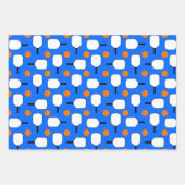 Pickleball Paddles, Orange Pickleball Balls, blau Geschenkpapier Set (Vorderseite 2)