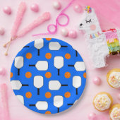 Pickleball Paddles, Orange Pickleball Balls, blau Pappteller (Party)