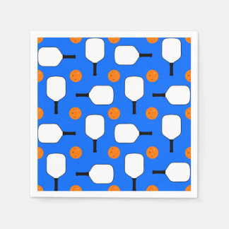 Pickleball Paddles, Orange Pickleball Balls, blau Serviette