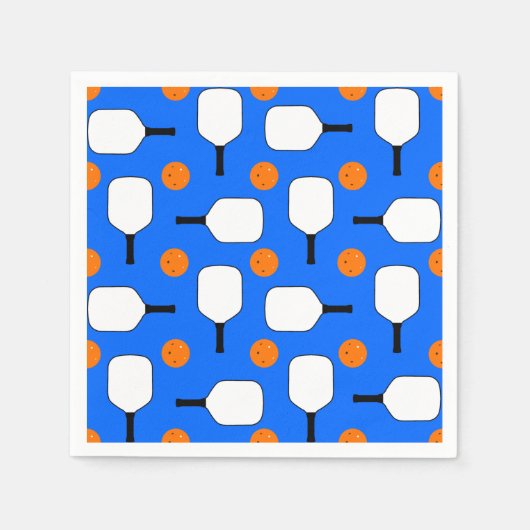 Pickleball Paddles, Orange Pickleball Balls, blau Serviette (Vorderseite)