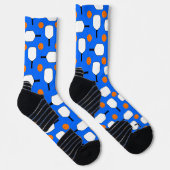 Pickleball Paddles, Orange Pickleball Balls, blau Socken (Rechts)