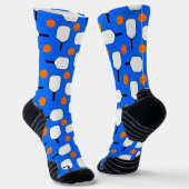 Pickleball Paddles, Orange Pickleball Balls, blau Socken (Gewinkelt)