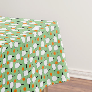 Pickleball Paddles Orange Pickleballs Grün Tischdecke