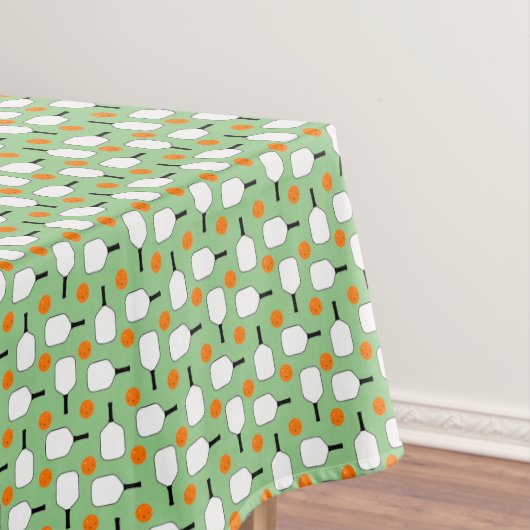 Pickleball Paddles Orange Pickleballs Grün Tischdecke (Beispiel)