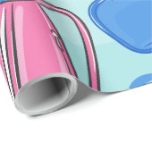 Pickleball Paddles und Balls Blue Geschenkpapier (Rolleneckpunkt)