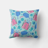 Pickleball Paddles und Balls Blue Kissen (Rückseite)