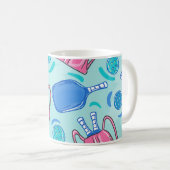 Pickleball Paddles und Balls Blue Preppy Kaffeetasse (VorderseiteRechts)