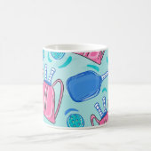 Pickleball Paddles und Balls Blue Preppy Kaffeetasse (Mittel)