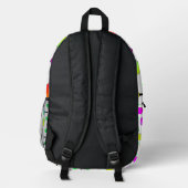 Pickleball Paddles und Balls Regenbogenmuster Bedruckter Rucksack (Rückseite)