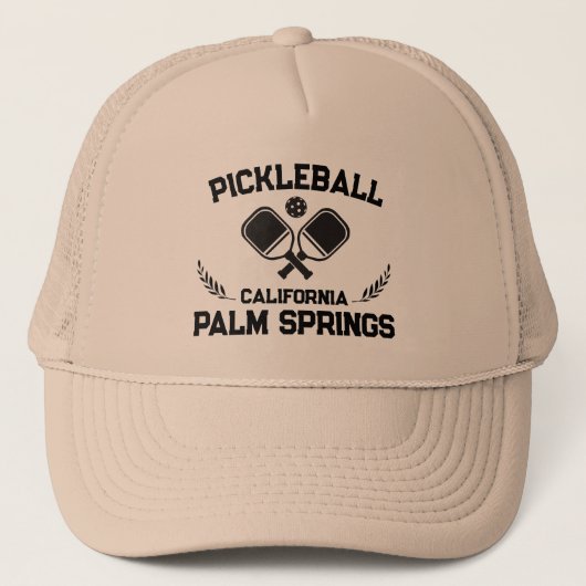 Pickleball Palm Springs California US Custom Truckerkappe (Vorderseite)